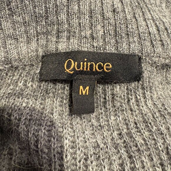 Quince Baby Alpaca-Wool Quarter Zip Pullover Women's Size Medium in Charcoal Gra - Picture 3 of 5